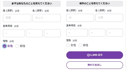 占い館 SATORI定型フォーム