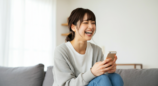 笑顔の女性