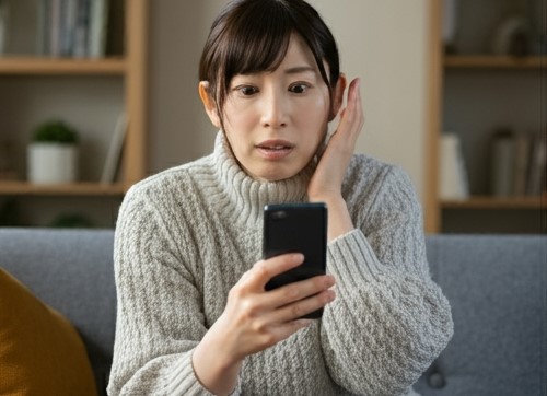 困り顔の女性